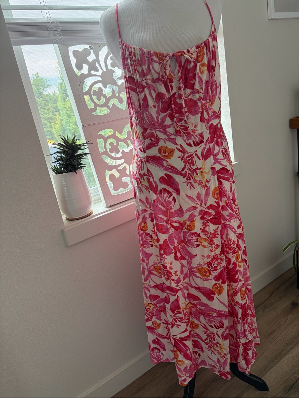 Lush Pink & White Floral Maxi Dress